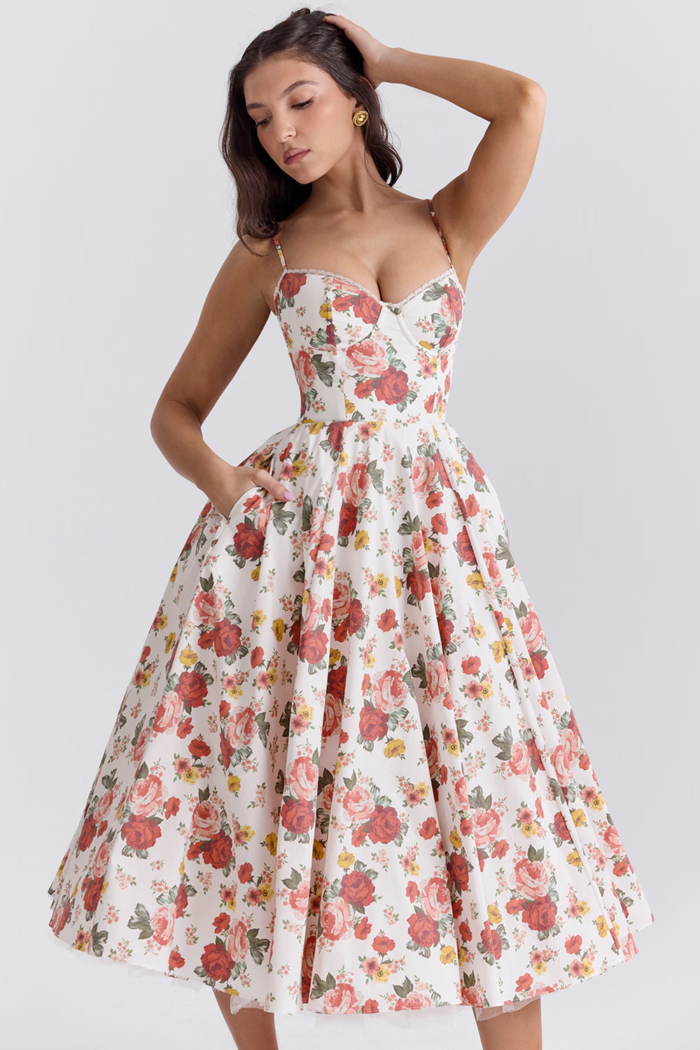 Lieselotte | Tailliertes Kleid mit Spaghetti-Trägern