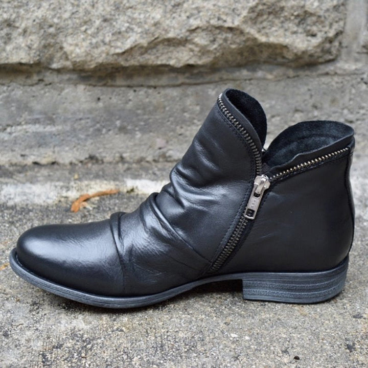 Renae | Lederstiefel mit Reißverschluss