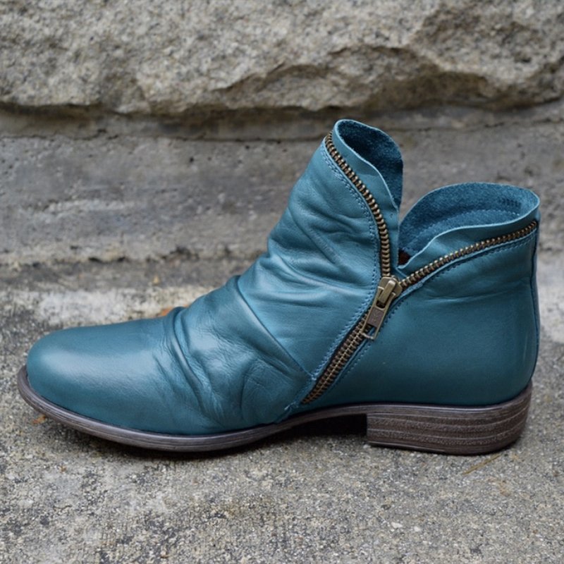 Renae | Lederstiefel mit Reißverschluss