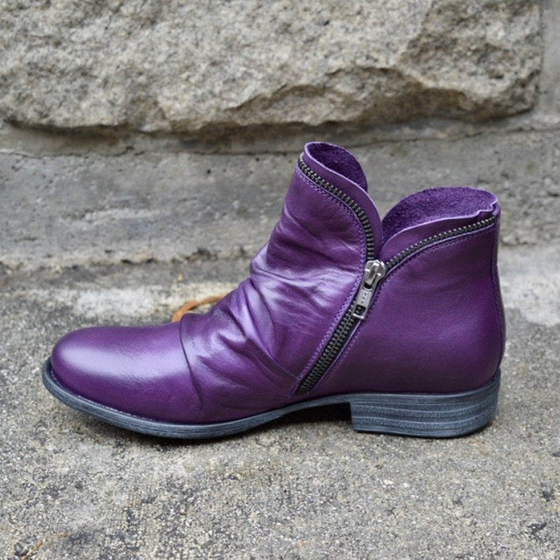 Renae | Lederstiefel mit Reißverschluss