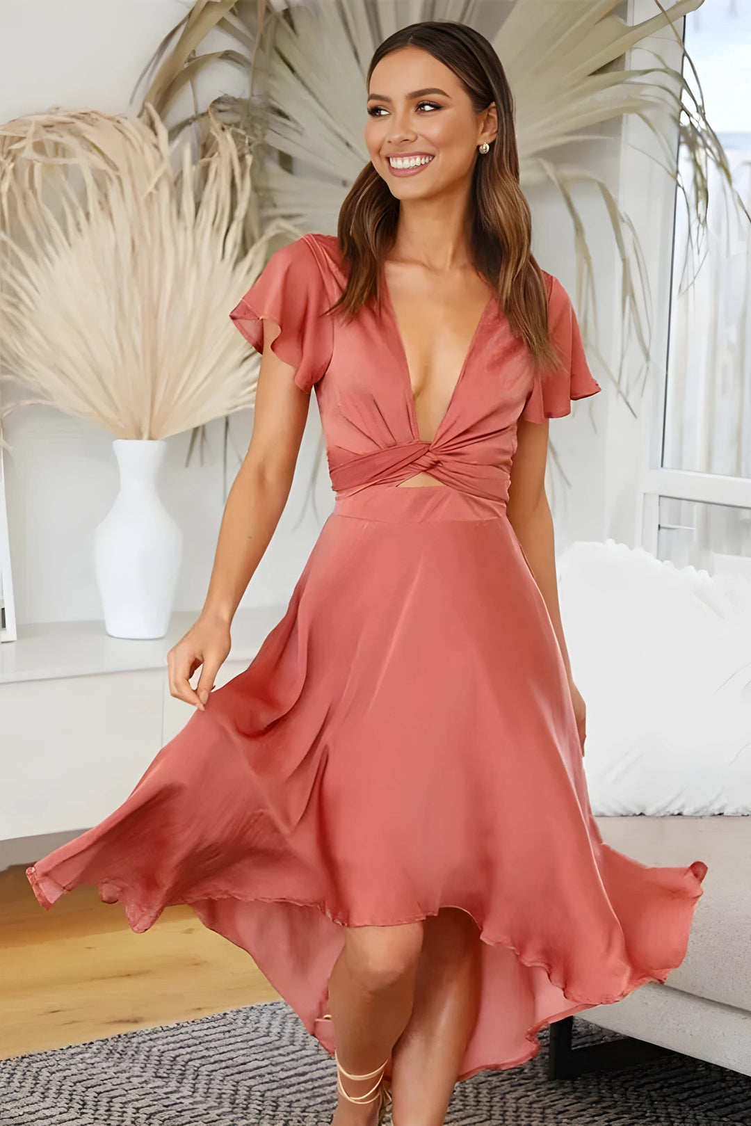 Janina | Midikleid mit Knotendetail