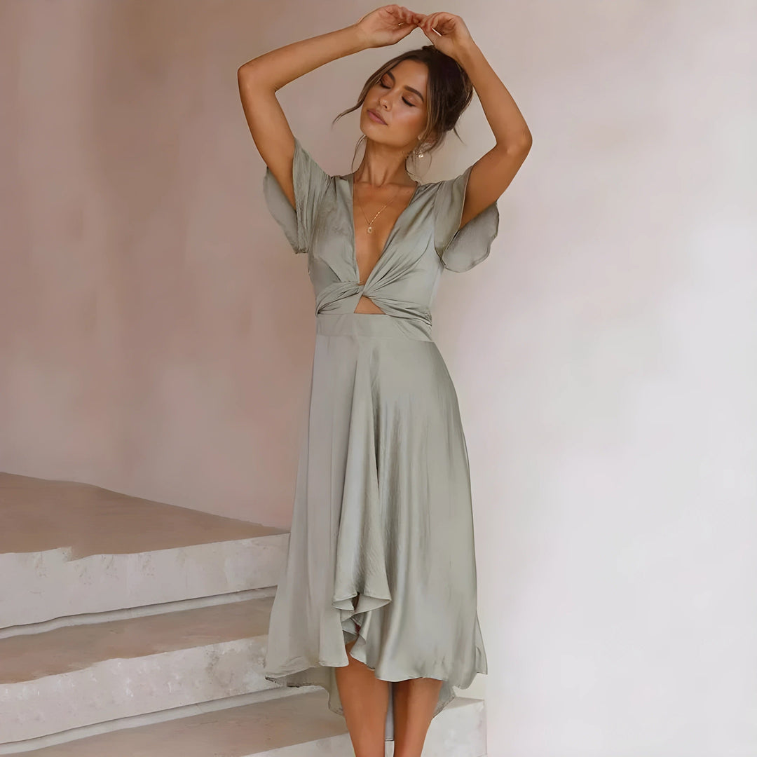 Lara | Midikleid mit Knotendetail