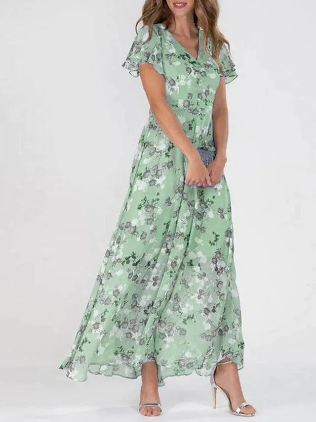 Denise | Blumenkleid mit Volantärmeln