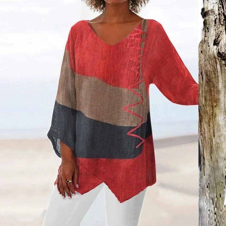 Eileen | Elegantes Trikolor-Shirt