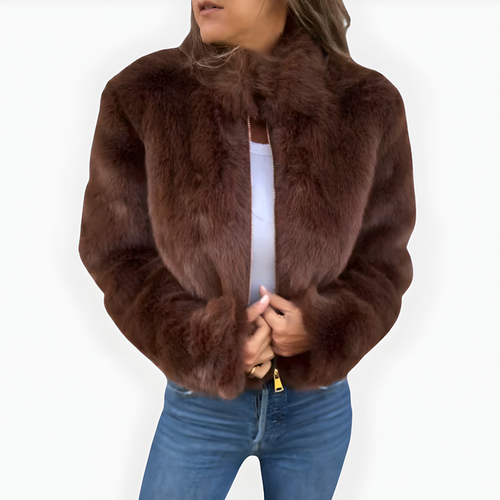 Aileen | Pelz-Winterjacke mit Stehkragen