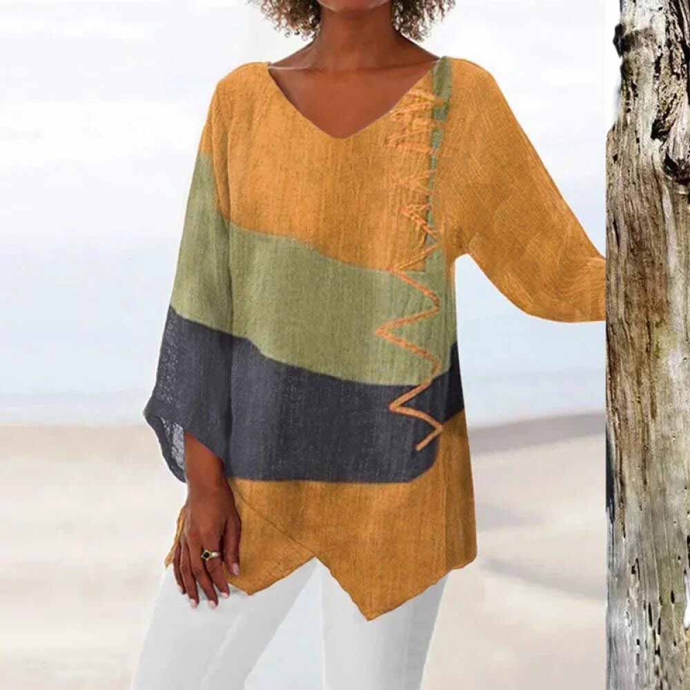 Eileen | Elegantes Trikolor-Shirt