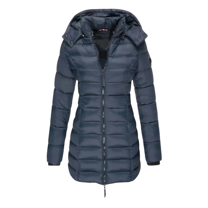 Janet | Lange Slim Fit Pufferjacke