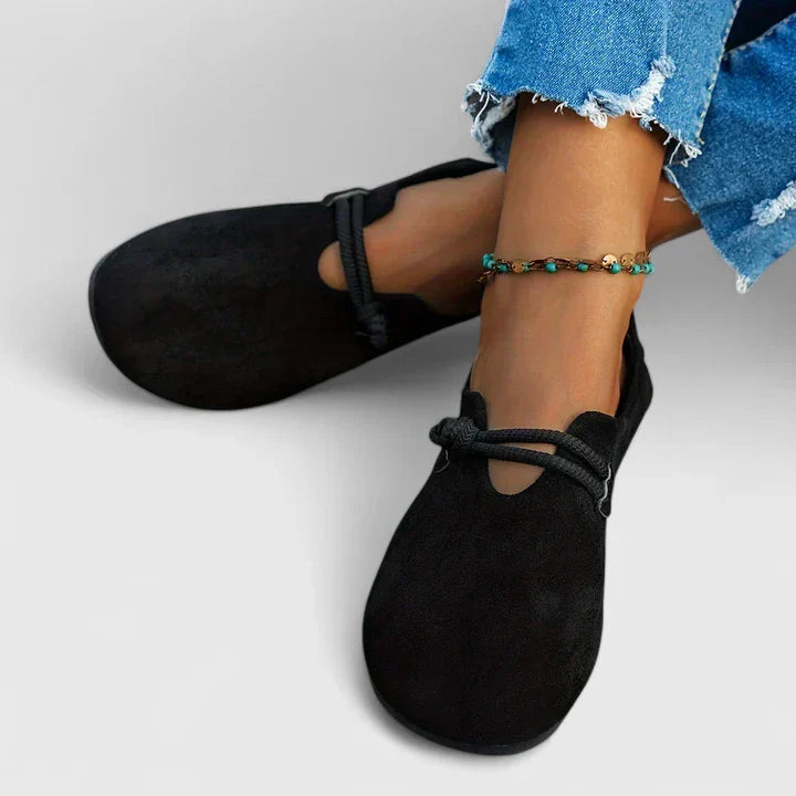 Reah | Trendiger Flacher Loafer mit Kordelriemen