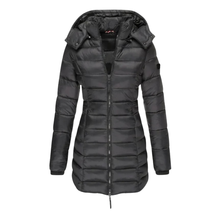Janet | Lange Slim Fit Pufferjacke