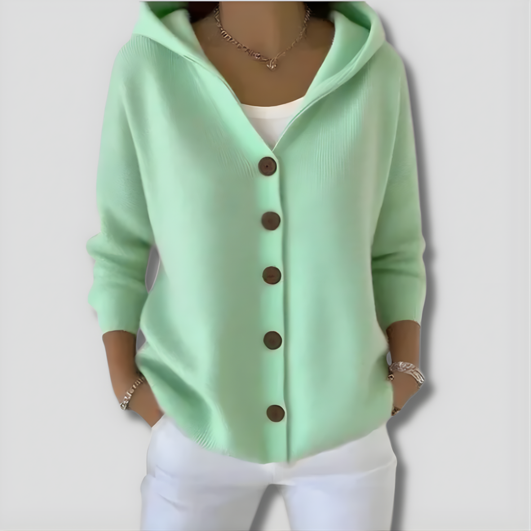 Yvette | Gestrickter Cardigan mit Kapuze