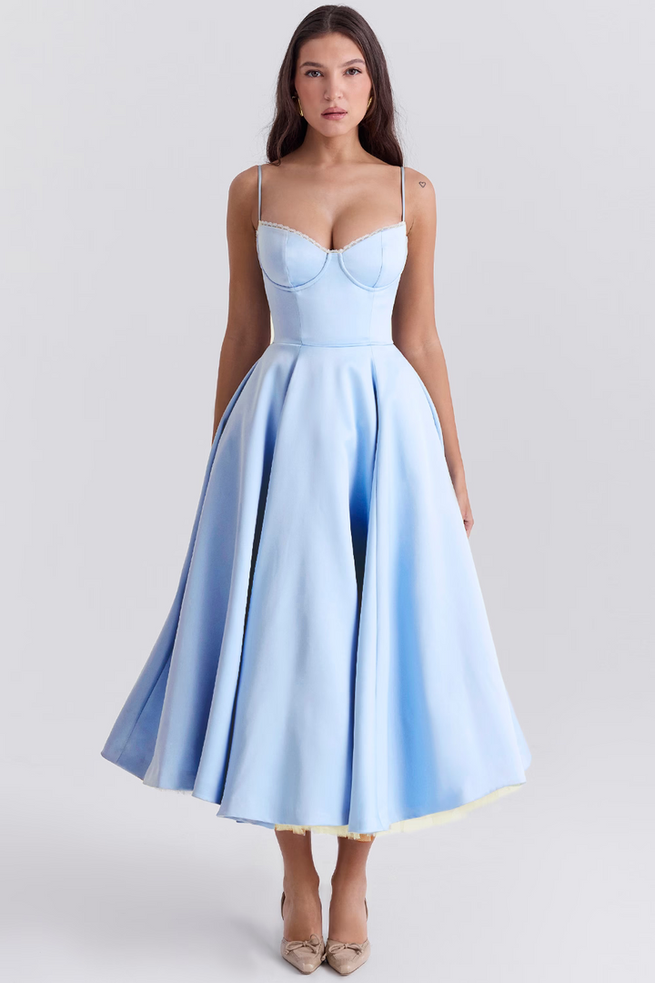 Lieselotte | Tailliertes Kleid mit Spaghetti-Trägern