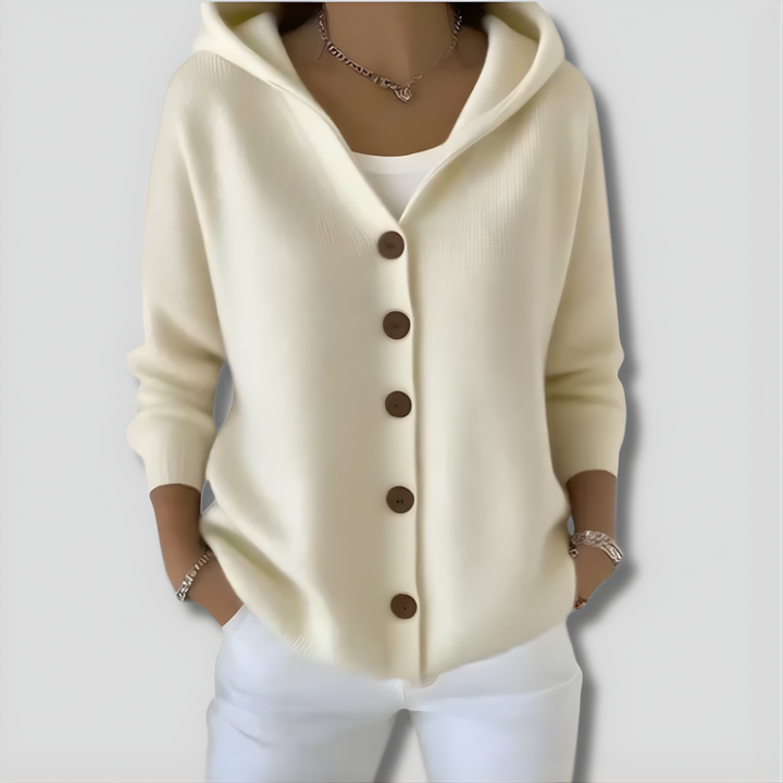 Yvette | Gestrickter Cardigan mit Kapuze