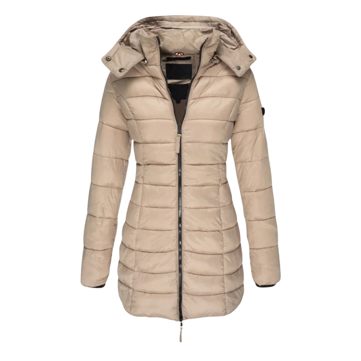 Janet | Lange Slim Fit Pufferjacke
