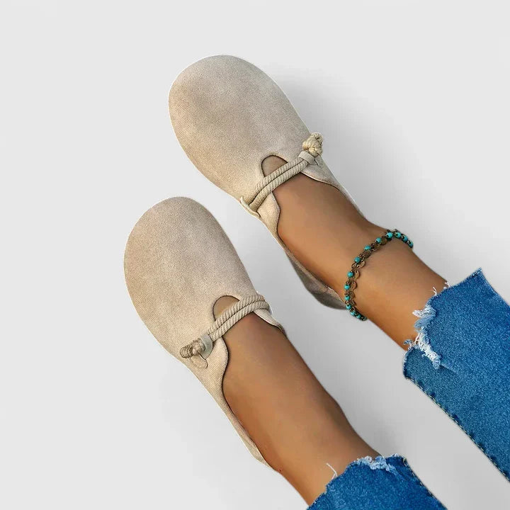 Reah | Trendiger Flacher Loafer mit Kordelriemen