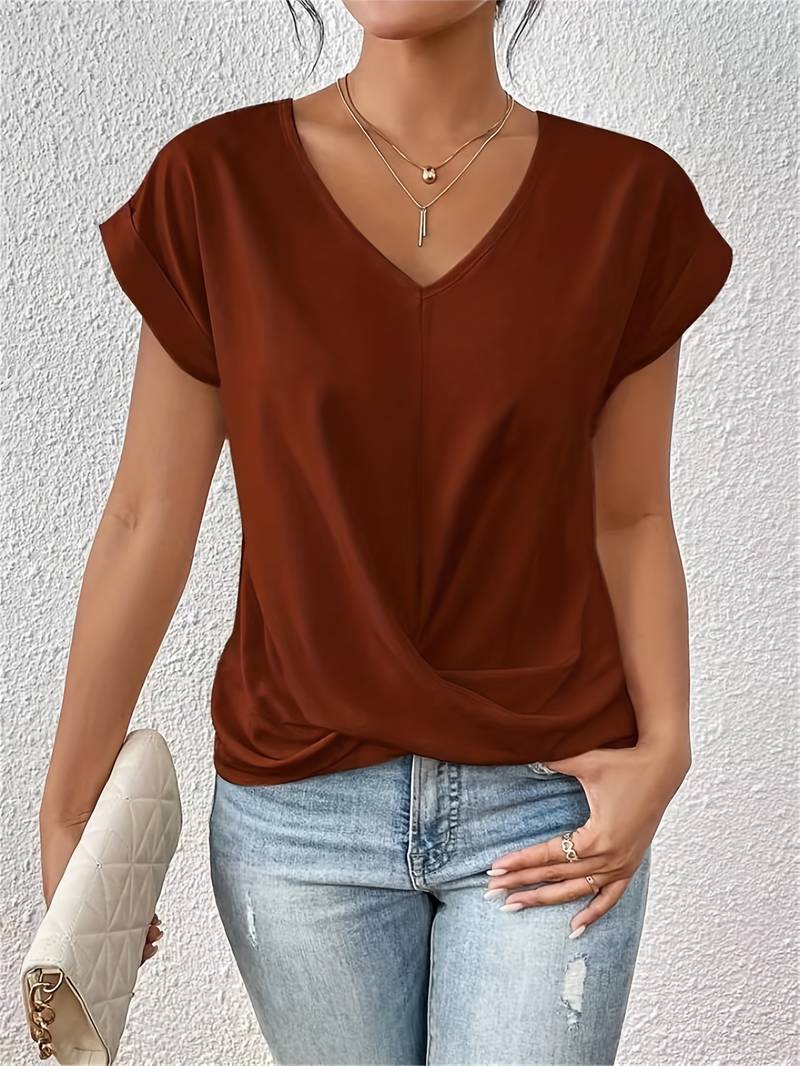 Franziska | Kurzarm-T-Shirt mit V-Ausschnitt