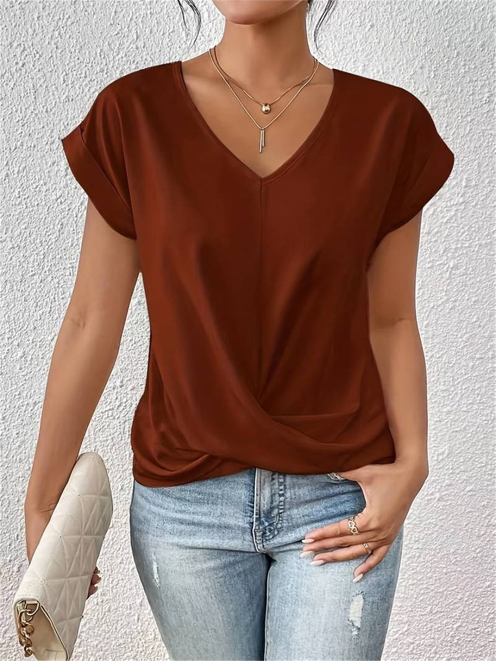 Franziska | Kurzarm-T-Shirt mit V-Ausschnitt
