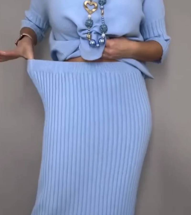 Vilma | Strickset aus Bluse und Rock