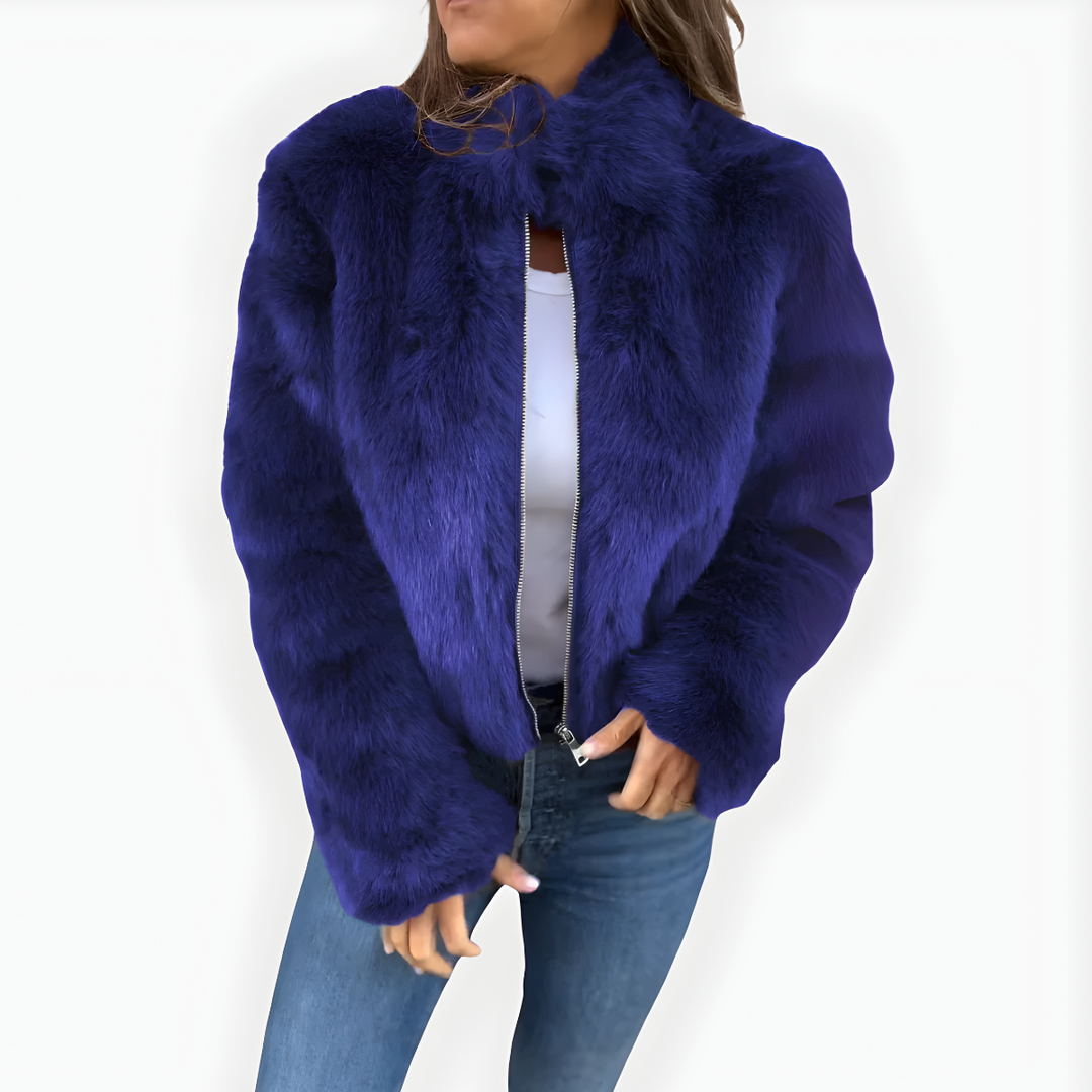 Aileen | Pelz-Winterjacke mit Stehkragen