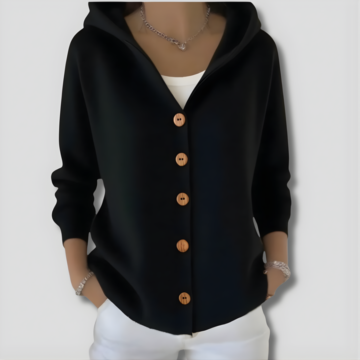Yvette | Gestrickter Cardigan mit Kapuze