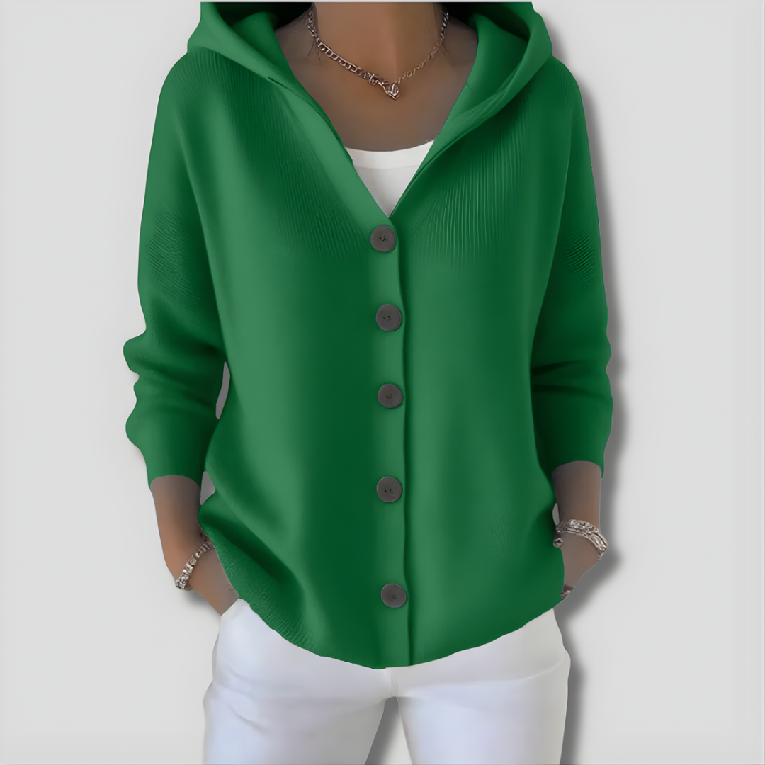 Yvette | Gestrickter Cardigan mit Kapuze
