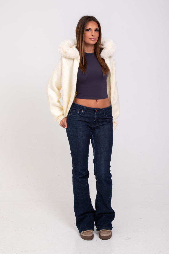 Alicia | Jacke mit Fellkapuze