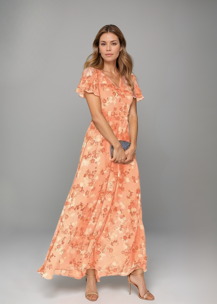 Denise | Blumenkleid mit Volantärmeln