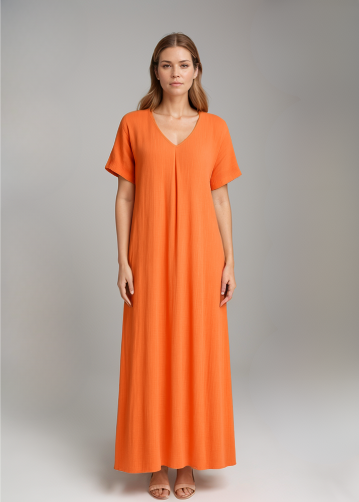 Fenja | Fließendes Midikleid mit lockerer Passform