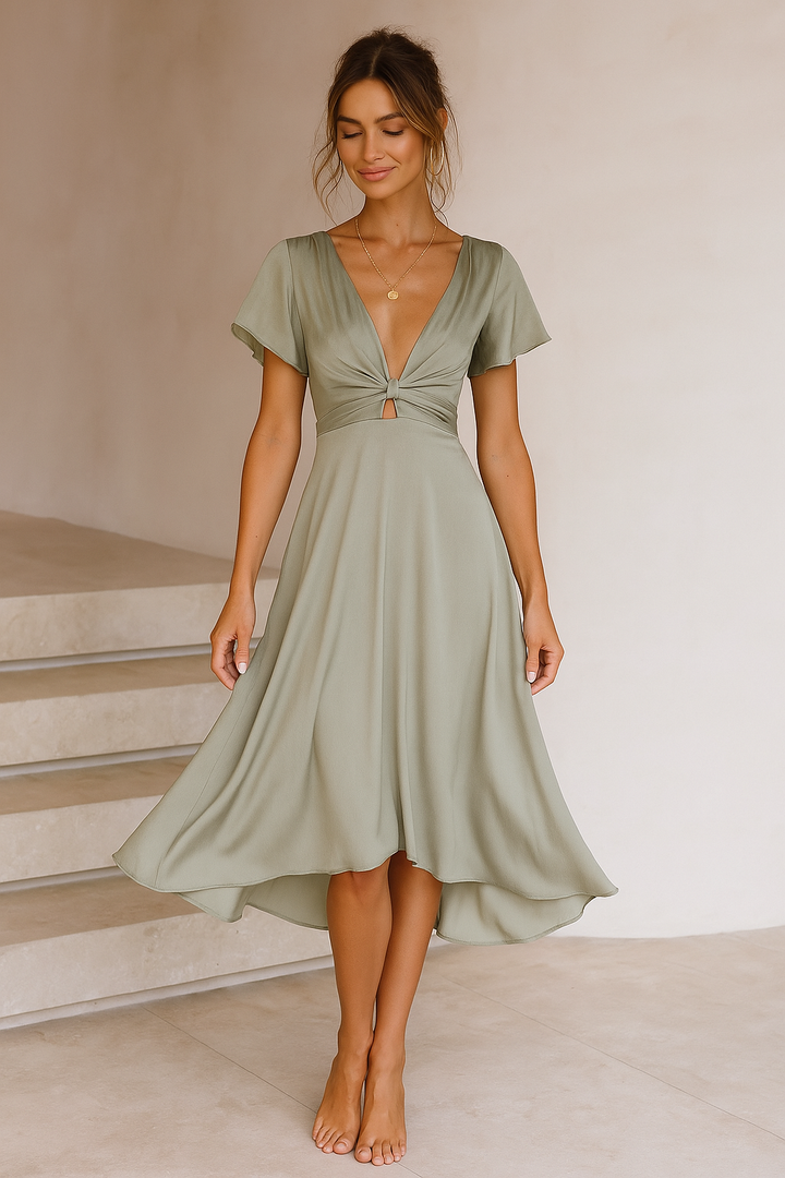Lara | Midikleid mit Knotendetail