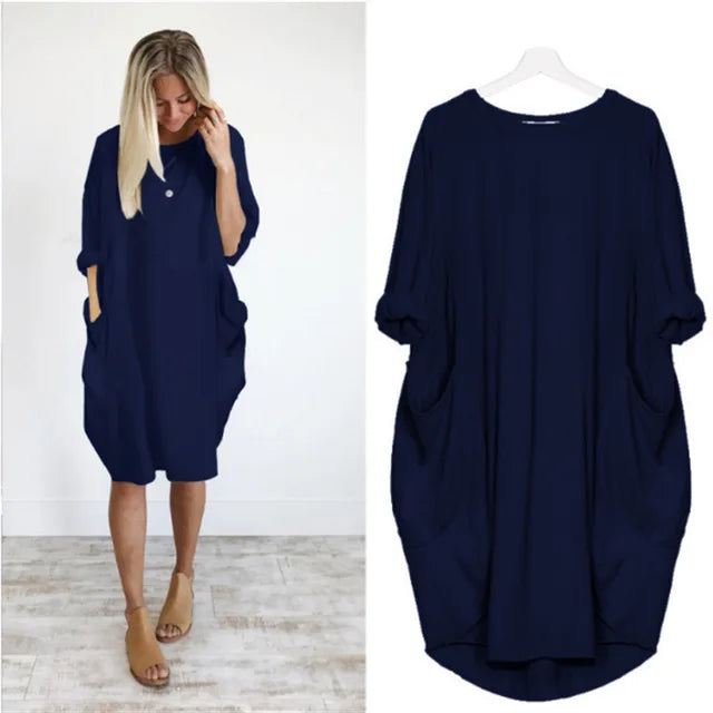 Elena | Oversize-Kleid mit Taschen