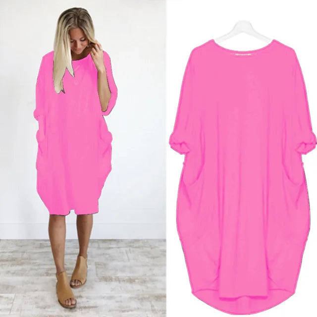 Elena | Oversize-Kleid mit Taschen