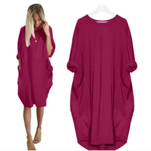 Elena | Oversize-Kleid mit Taschen