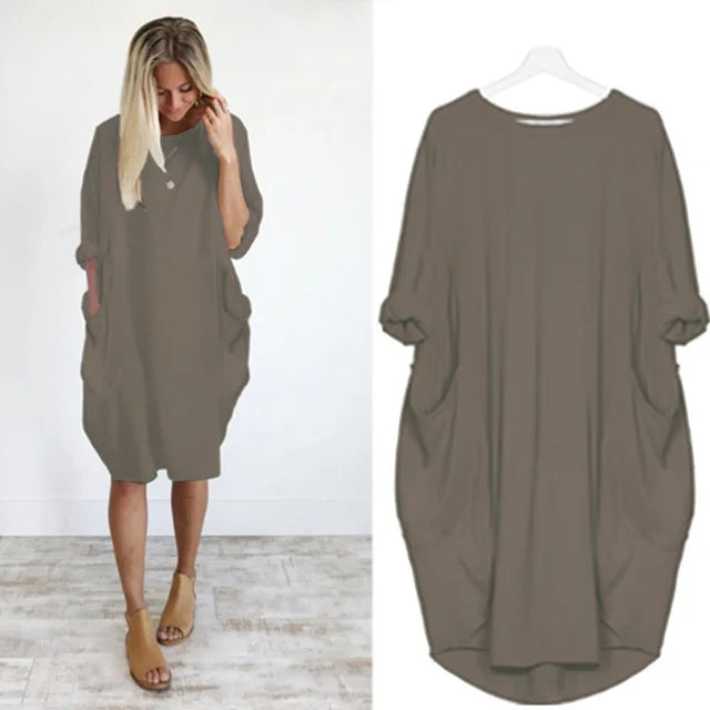 Elena | Oversize-Kleid mit Taschen