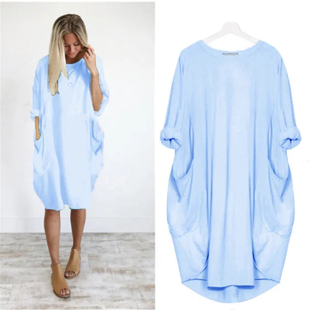 Elena | Oversize-Kleid mit Taschen