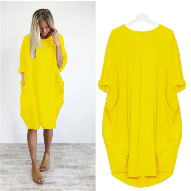 Elena | Oversize-Kleid mit Taschen
