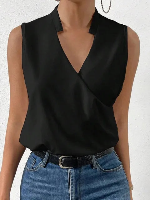 Sonja | Ärmellose Bluse mit V-Ausschnitt