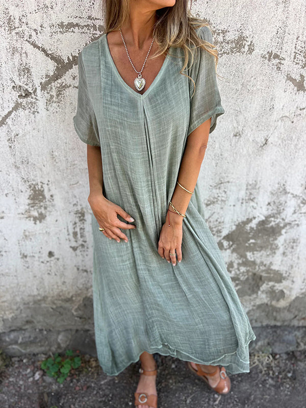 Fenja | Fließendes Midikleid mit lockerer Passform