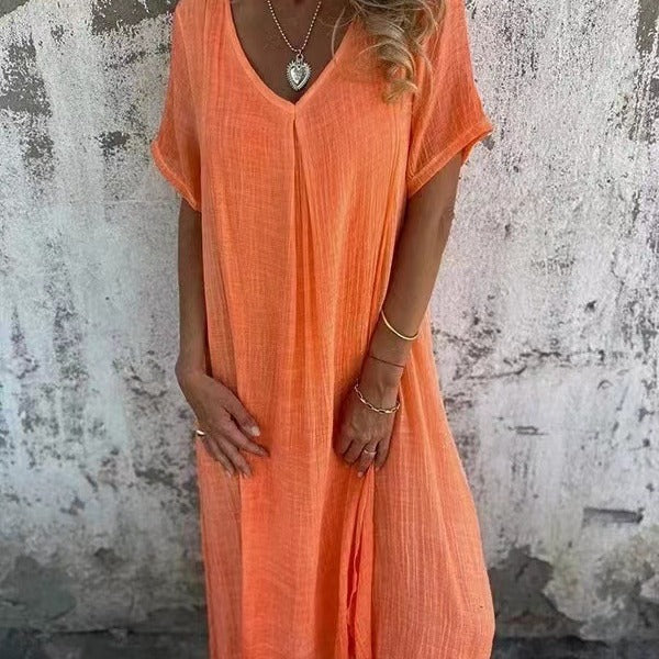 Fenja | Fließendes Midikleid mit lockerer Passform