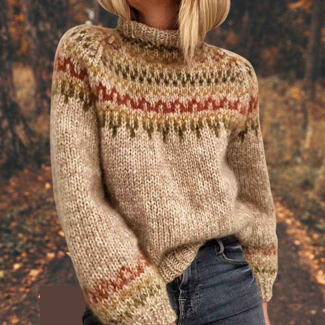 Roseline | Strickpullover mit Stehkragen