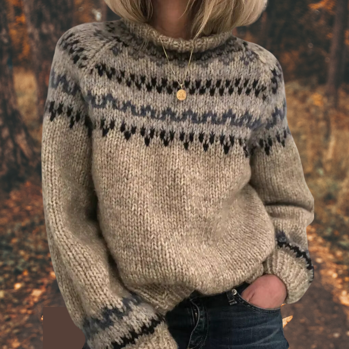 Roseline | Strickpullover mit Stehkragen