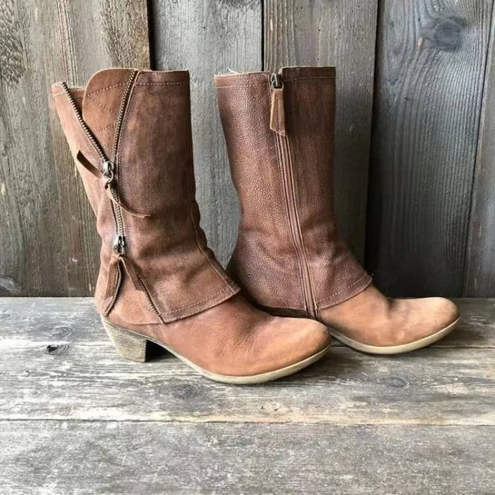Alma | Vintage-Stiefel auf halber Wadenhöhe