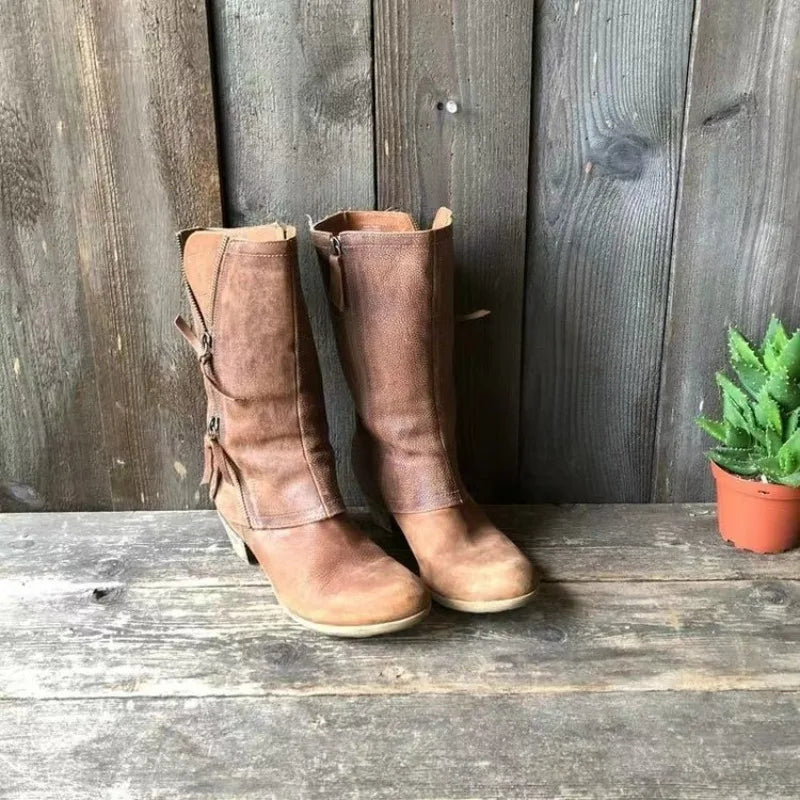 Alma | Vintage-Stiefel auf halber Wadenhöhe