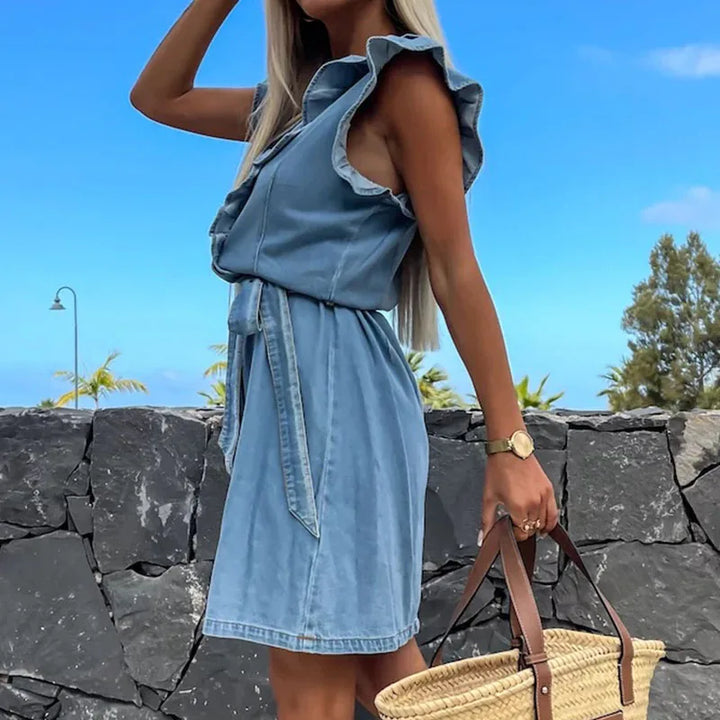 Ariadne™ - Einreihiges Büro-Denimkleid