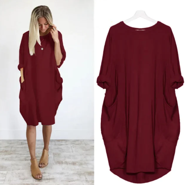 Elena | Oversize-Kleid mit Taschen