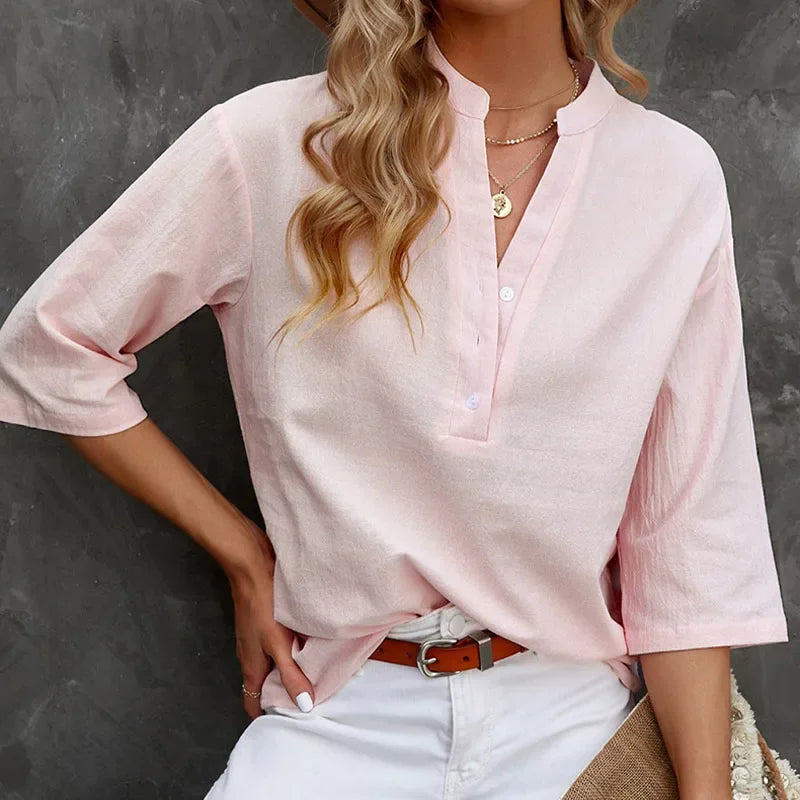 Lila™ - Sommer Vintage Frauen übergroße Hemden