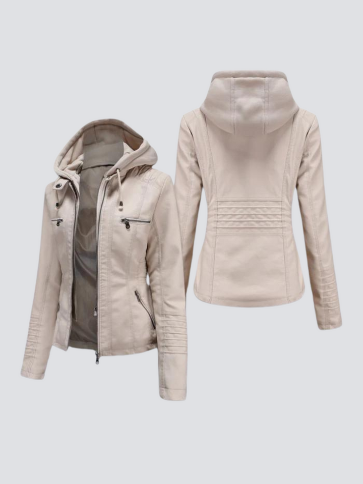 Coleen | Vegane Lederjacke mit Kapuze