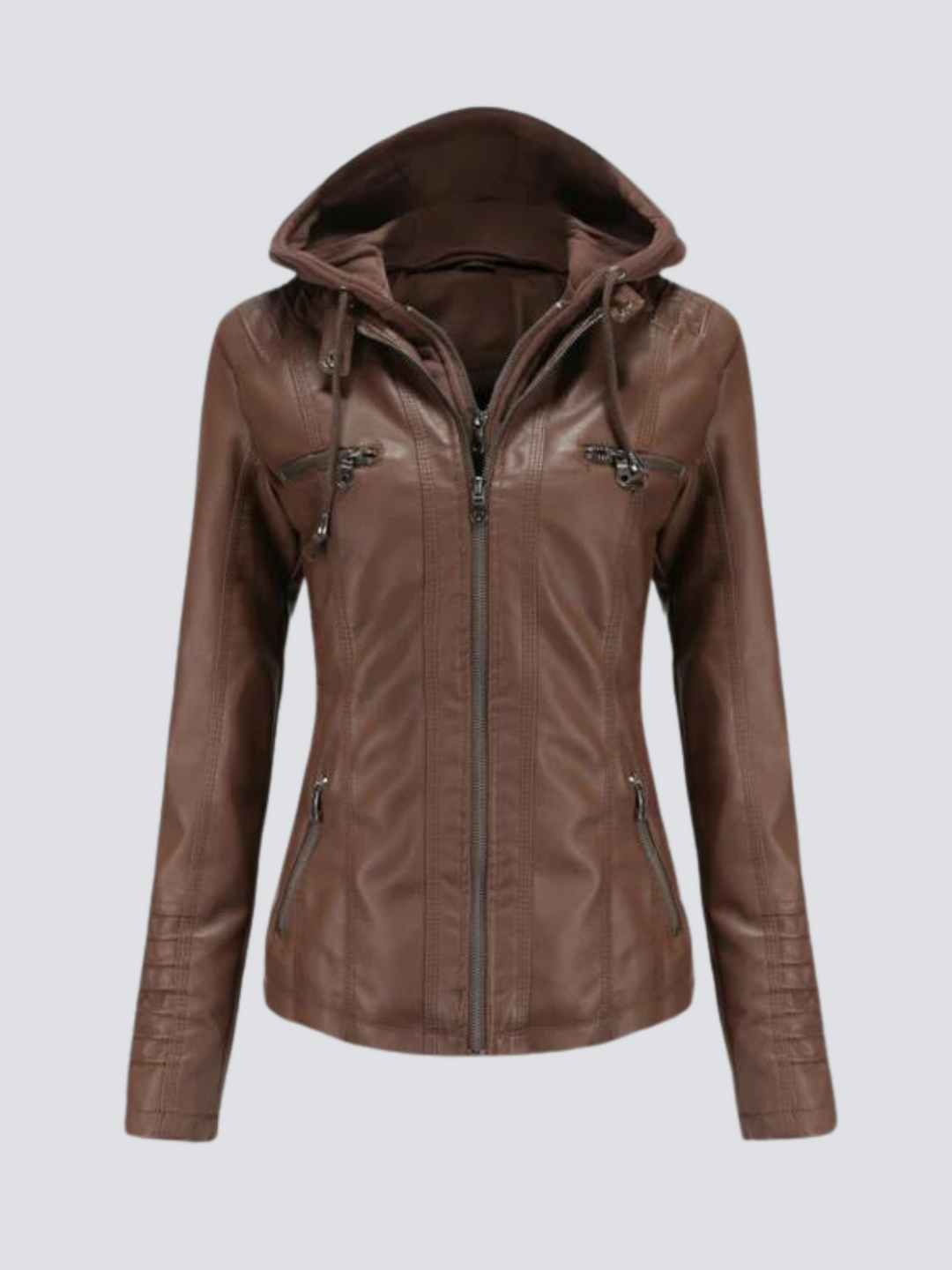 Coleen | Vegane Lederjacke mit Kapuze