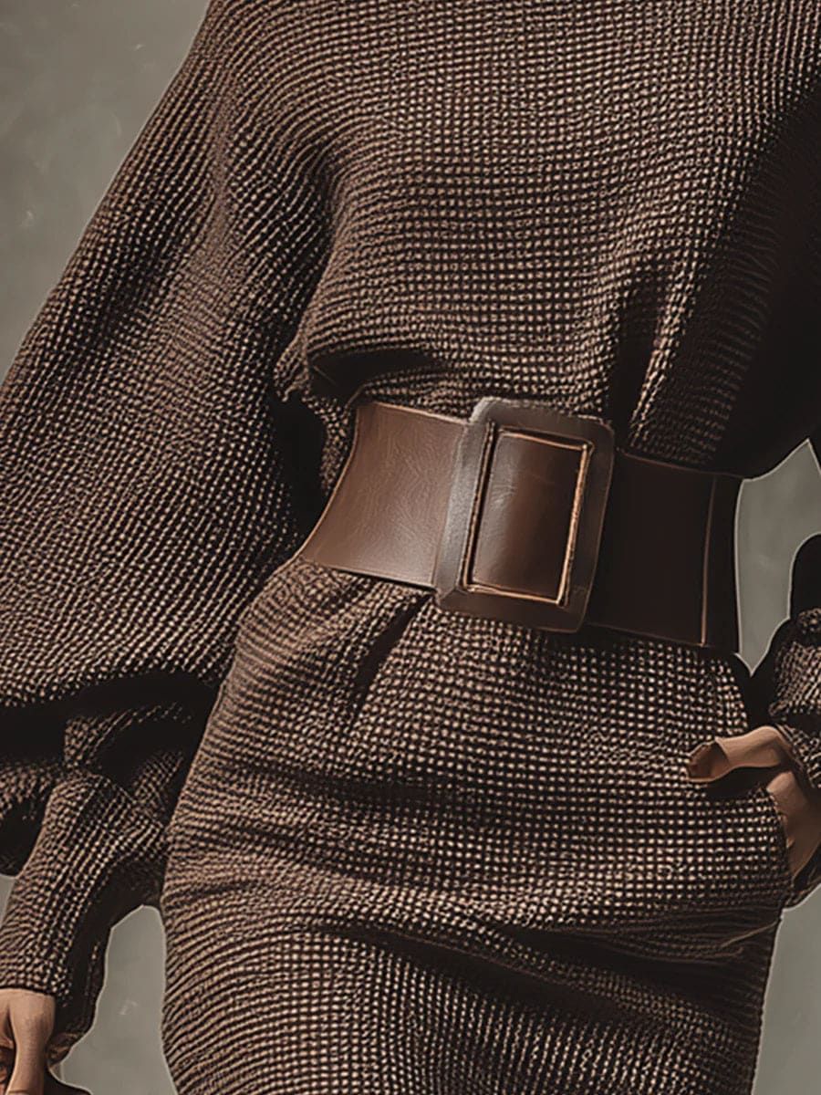 Alena | Strick-Minikleid mit Gürtel