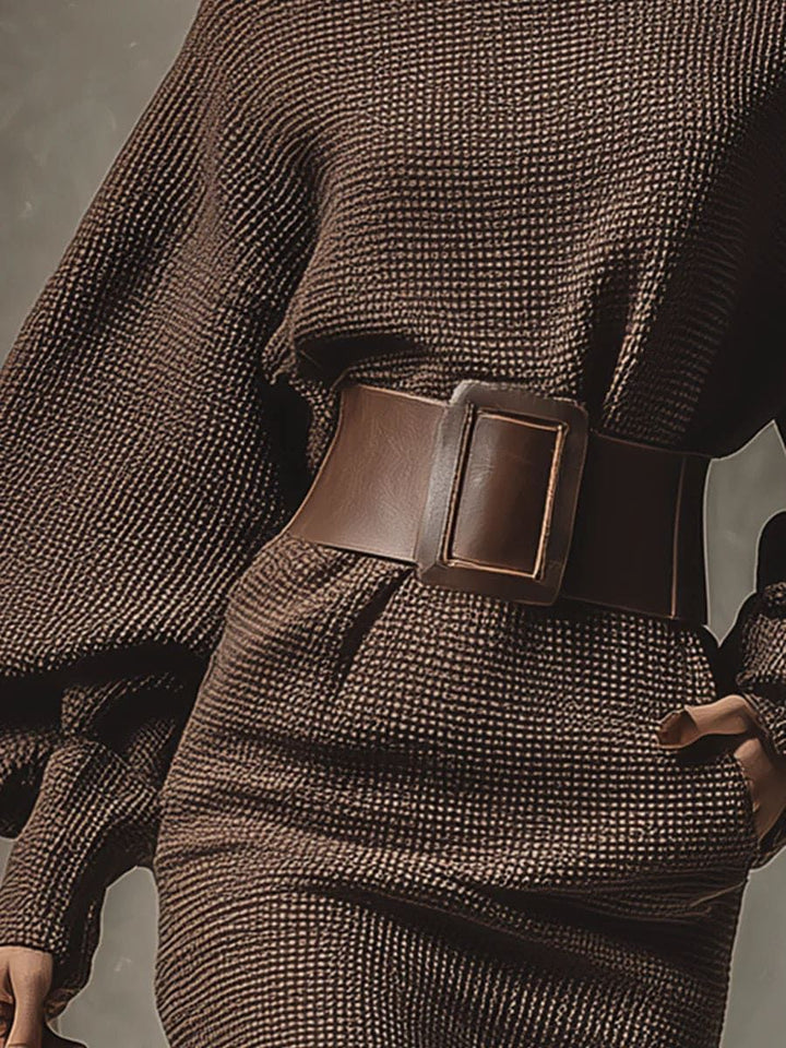 Alena | Strick-Minikleid mit Gürtel