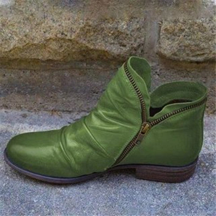 Renae | Lederstiefel mit Reißverschluss
