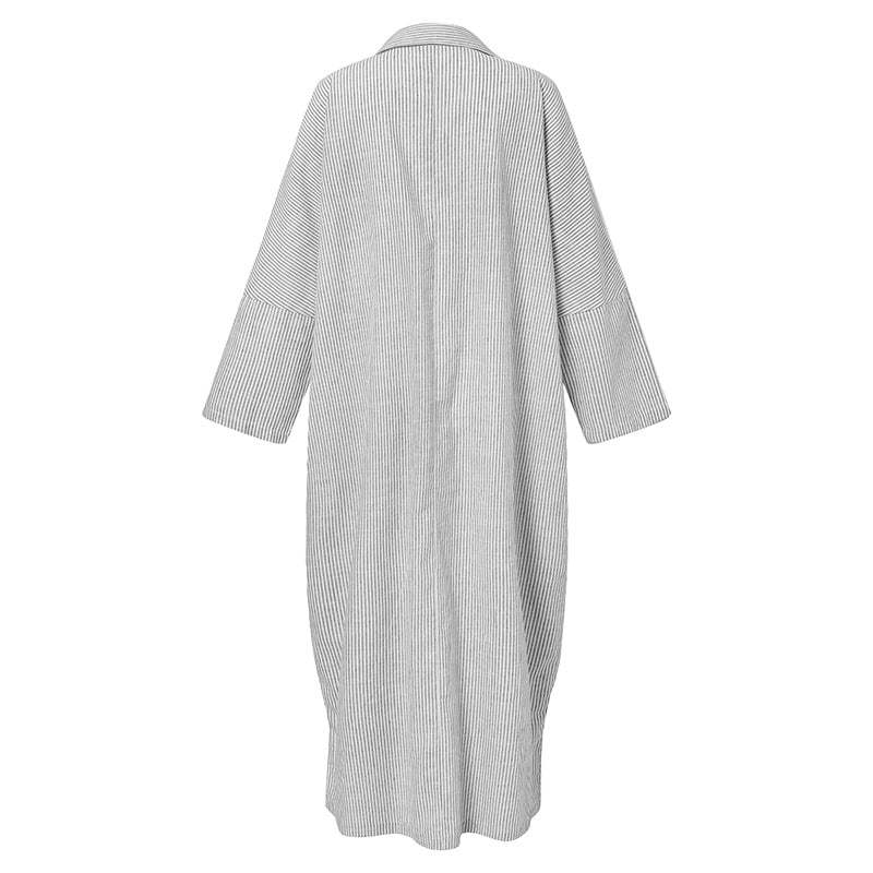 Jasmin | Maxikleid mit Streifen und langen Ärmeln